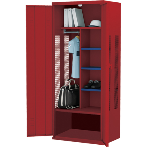 Deluxe Gear Locker, Steel, 36" W x 24" D x 72" H, Red Action Paper