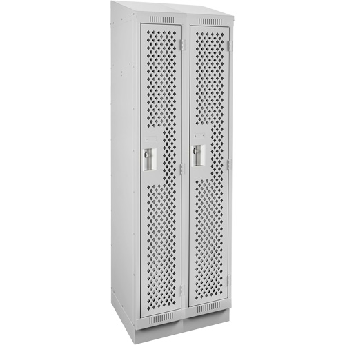 Clean Line Lockers, Bank of 2, 24" x 18" x 82", Steel, Grey, Rivet (Assembled), Perforated Action Paper