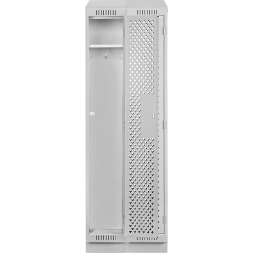 Clean Line Lockers, Bank of 2, 24" x 18" x 82", Steel, Grey, Rivet (Assembled), Perforated Action Paper