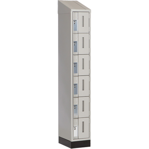 Concorde Heavy-Duty Lockers, 6 -tier, 12" x 18" x 82", Steel, Grey, Welded (Assembled) Action Paper