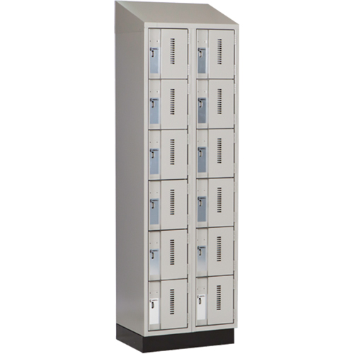 Concorde Heavy-Duty Lockers, 6 -tier, Bank of 2, 24" x 18" x 82", Steel, Grey, Welded (Assembled) Action Paper