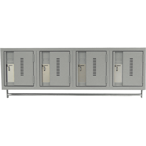 Wall Hung Lockers - Heavy Duty, Bank of 4, 18" x 12" x 12", Steel Action Paper