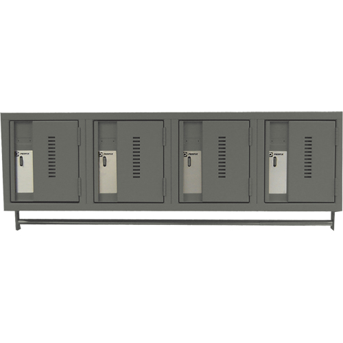 Wall Hung Lockers - Heavy Duty, Bank of 4, 18" x 12" x 12", Steel Action Paper