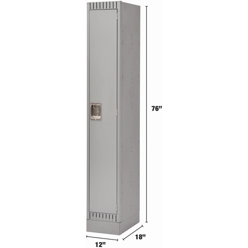 Lockers, 12" x 18" x 76", Steel, Grey, Knocked Down Action Paper