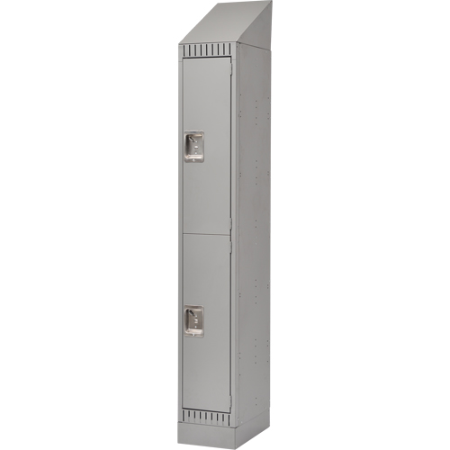Assembled Lockers, 2 -tier, 12" x 18" x 72", Steel, Grey, Rivet (Assembled) Action Paper