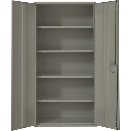 Hi-Boy Storage Cabinet, Steel, 4 Shelves, 72" H x 36" W x 18" D, Grey Action Paper