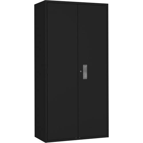 Armoire de rangement Hi-Boy, Acier, 4 Tablettes, 72" h x 36" la x 18" P, Noir Action Paper