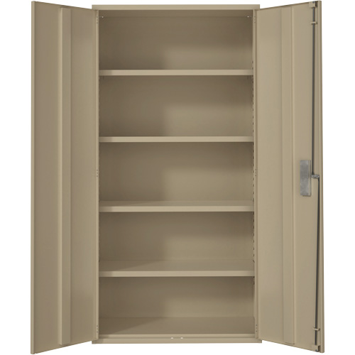 Hi-Boy Storage Cabinet, Steel, 4 Shelves, 72" H x 36" W x 18" D, Beige Action Paper
