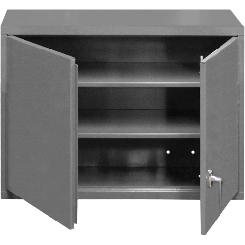 Armoire murale, 27" h x 29-7/8" la x 13-11/16" p, 2 tablettes, Acier, Gris Action Paper
