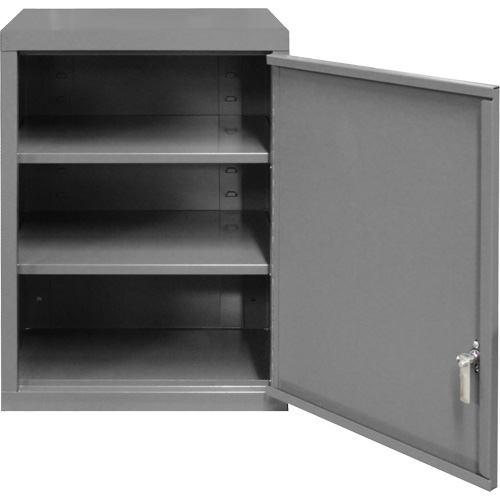 Armoire murale, 27" h x 13-11/16" la x 18" p, 2 tablettes, Acier, Gris Action Paper