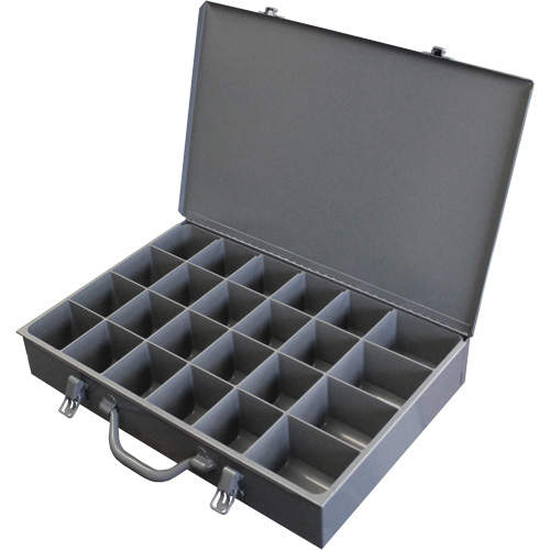 Steel Scoop Compartment Boxes, 17.875" W x 12" D x 3" H, 24 Compartments Action Paper
