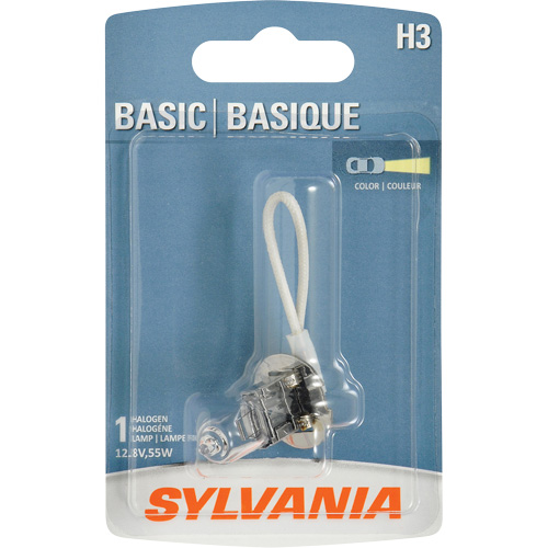 H3 Basic Headlight Bulb, Halogen, 45 W, Off White Action Paper