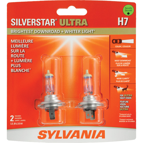 H7 SilverStar&reg; Ultra Headlight Bulb, Halogen, 56 W, Off White Action Paper