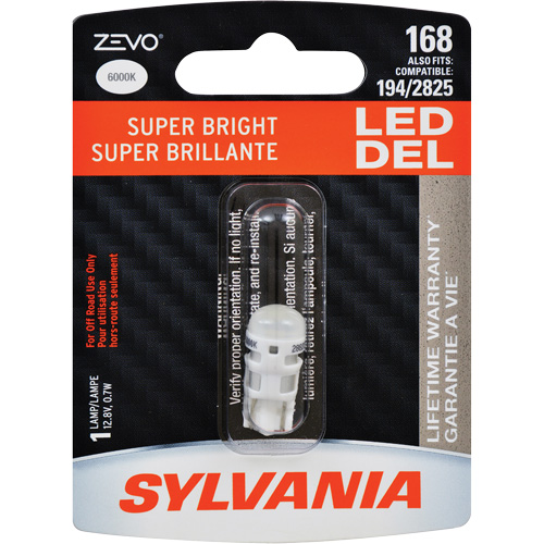 168 Zevo&reg; Mini Automotive Bulb, LED, 0.7 W, White Action Paper