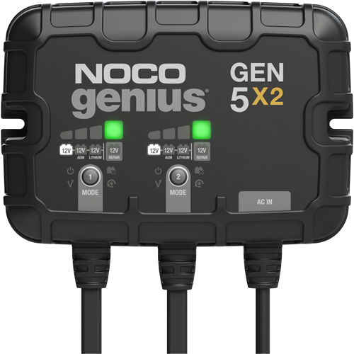 Chargeur de batterie embarqu&eacute; &agrave; 2 sorties de 10 amp&egrave;res Gen5X2 Genius Action Paper