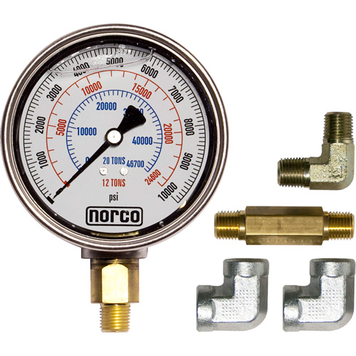 Manom&egrave;tre hydraulique avec raccords,  4", Fixation inf&eacute;rieure, Analogique Action Paper