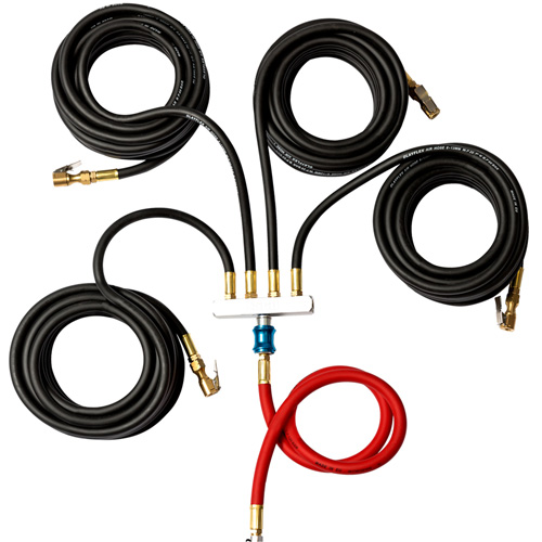 Wall-Mounted Tire Inflation System with 4-Hose Manifold Action Paper
