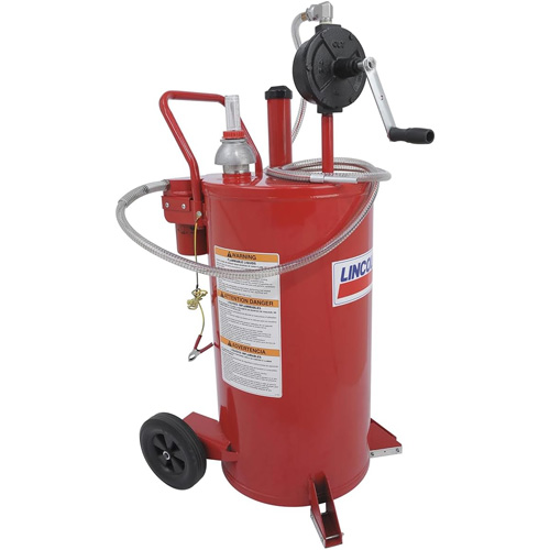 25-Gallon Steel Fuel Caddy with 2-Way Rotary Pump & Filter Action Paper