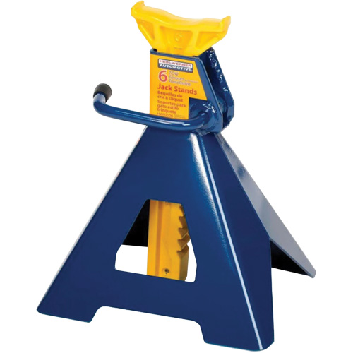 Jack Stand, Locking Handle/Ratchet, 6 tons Capacity, 25-1/4" H Action Paper