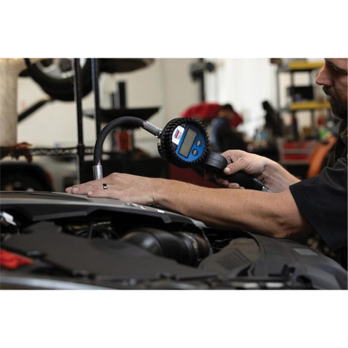 D&eacute;bitm&egrave;tre &eacute;lectronique de lubrifiant avec rallonge flexible &agrave; 90° Action Paper