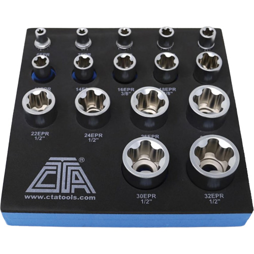 Jeu de douilles TORX EPR &agrave; 5 pans, 16 Morceaux, Prise de 1/4"/3/8"/1/2" Action Paper