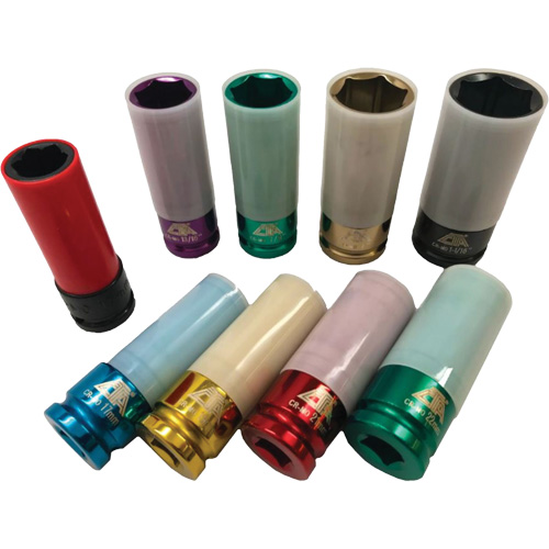 Jeu de douilles &agrave; chocs principales &agrave; paroi mince, 9 Morceaux, Prise de 1/2" Action Paper