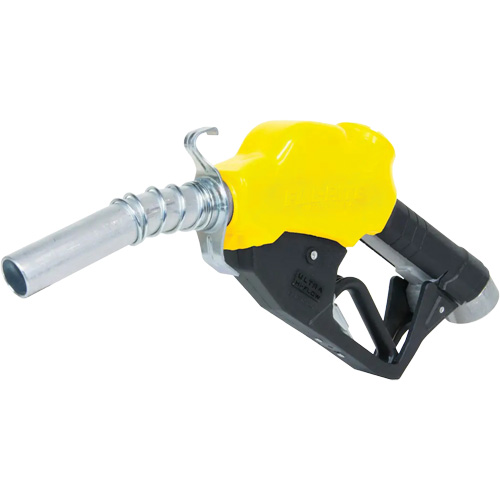 Yellow Ultra High-Flow Automatic Diesel Spout Nozzle Action Paper