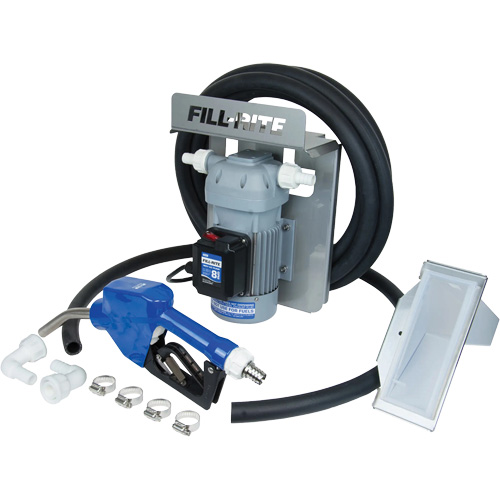 115V AC DEF Transfer Pump & IBC Tote Bracket with Nozzle Action Paper