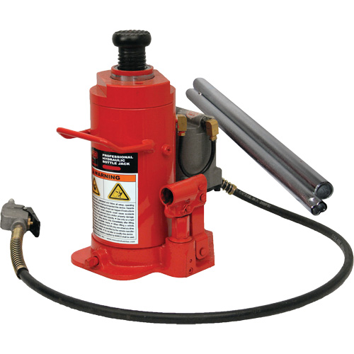 Standard Height Bottle Jack, 12 Ton(s), Air Hydraulic, 19-3/4" Raised Height Action Paper