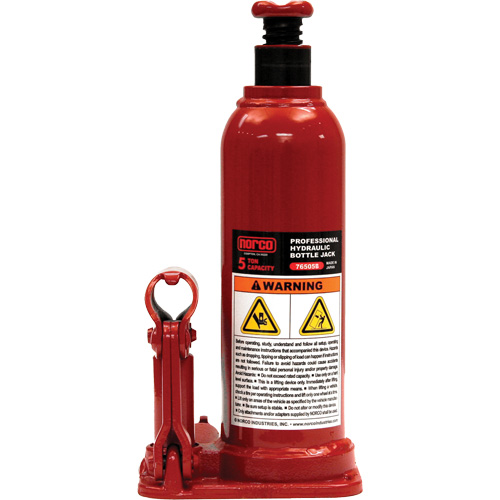 Cric &agrave; bouteille hydraulique professionnel, 5 tonne(s), 18-7/8" Hauteur &eacute;lev&eacute;e Action Paper