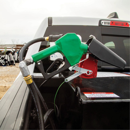 Green Automatic Gasoline Spout Nozzle Action Paper