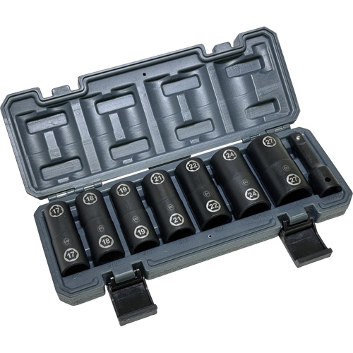 Double-Ended Hex & Twist Socket Set with Case, 8 Pieces, 1/2" Drive Size Action Paper