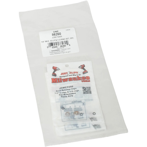 1/4" Clips & O-Rings Set for Milwaukee - Bulk Action Paper