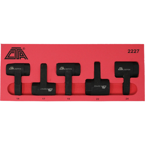 Exhaust Gas Sensor Socket Set, 5 Pieces, 1/2" Drive Size Action Paper