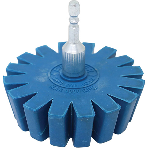 Conical Gear Eraser Wheel with Quick-Connect Arbor Adapter Action Paper