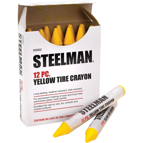 Semi-Permanent Yellow Tire Marking Crayons Action Paper