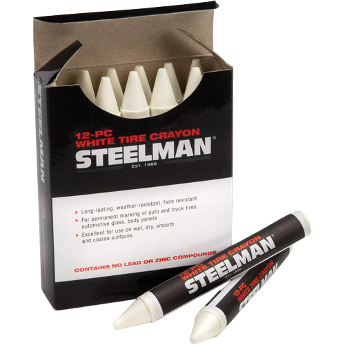 Semi-Permanent White Tire Marking Crayons Action Paper