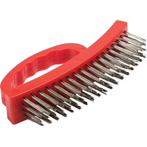 Brosse m&eacute;tallique &agrave; corps en nylon de 6,5" lo avec poils en acier inoxydable Action Paper