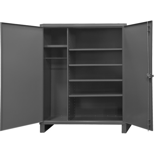 Extra Heavy-Duty Wardrobe Cabinet, Steel, 60" W x 24" D x 78" H, Grey Action Paper