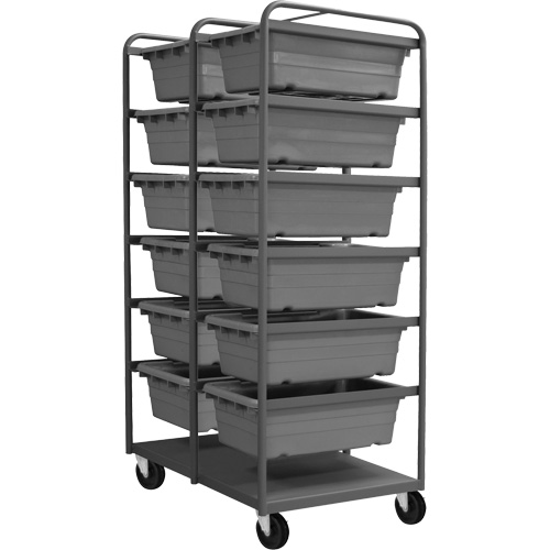 Mobile Tub Rack, Double-sided, 12 bins, 26" W x 36" D x 74" H Action Paper