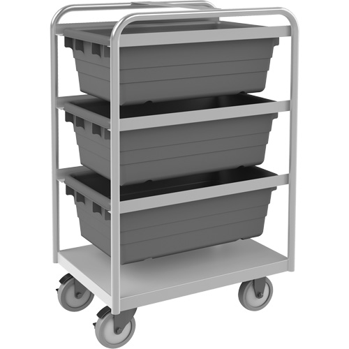 Mobile Tub Rack, Double-sided, 3 bins, 26" W x 18" D x 42" H Action Paper