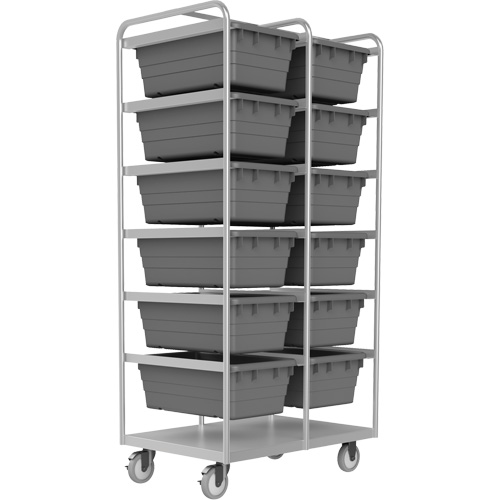 Mobile Tub Rack, Double-sided, 12 bins, 26" W x 36" D x 74" H Action Paper