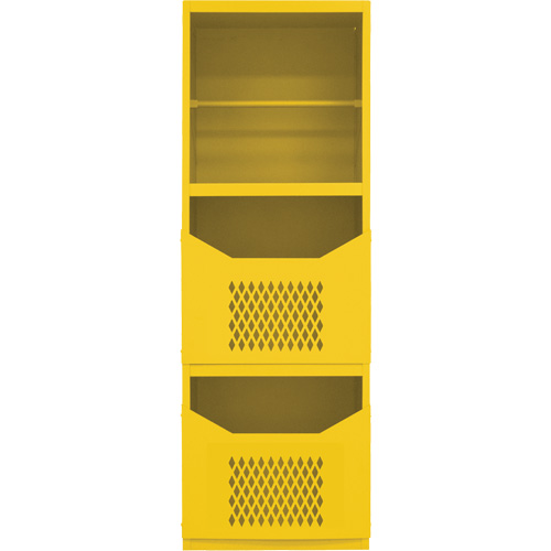 Spill Control Cabinet, 1 Shelves, 72" H x 24" W x 24" D, Steel, Yellow Action Paper