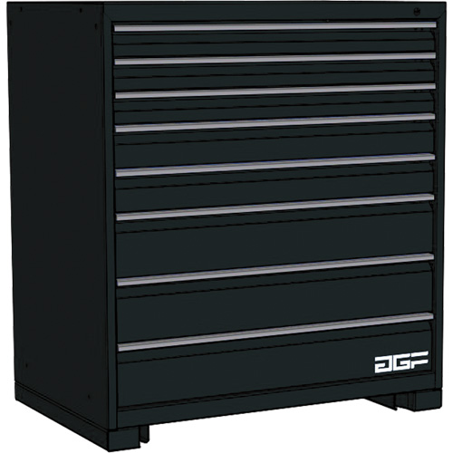 Modular Drawer Cabinet, 8 Drawers, 30" W x 28" D x 40" H, Black Action Paper