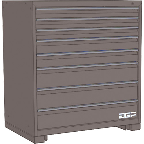 Modular Drawer Cabinet, 8 Drawers, 30" W x 24" D x 40" H, Grey Action Paper