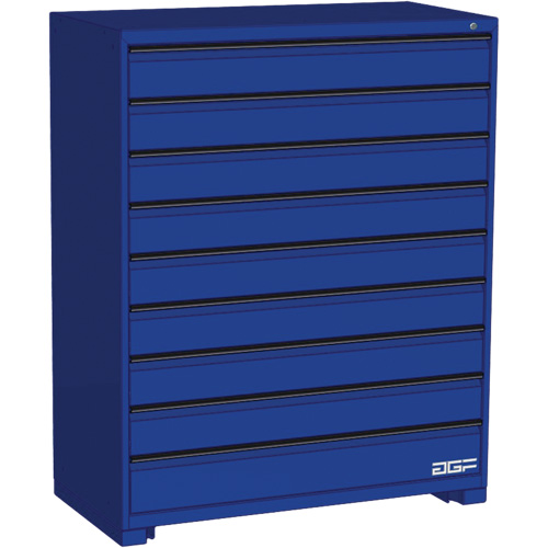 Modular Drawer Cabinet, 9 Drawers, 48" W x 24" D x 60" H, Blue Action Paper