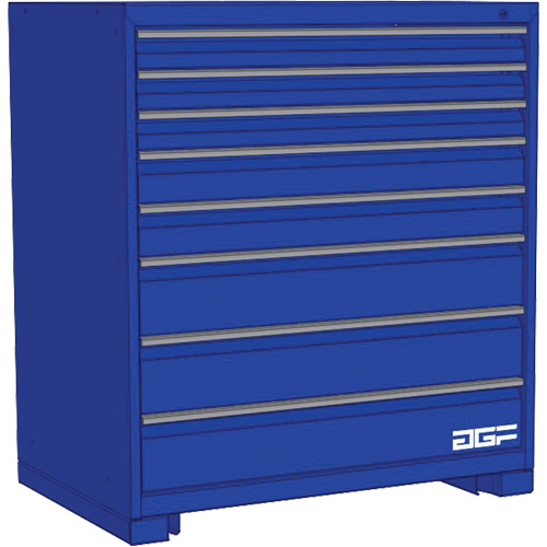 Modular Drawer Cabinet, 8 Drawers, 30" W x 28" D x 40" H, Blue Action Paper