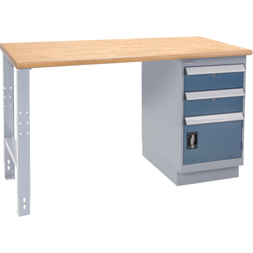&eacute;tabli industriel, Porte a/combinaison de tiroirs, Cap 1000 lb, 72" la x 30" p, 34" h Action Paper