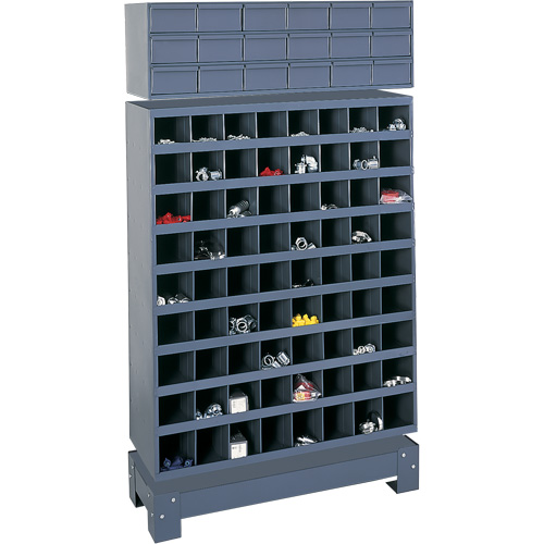 Modular Small Parts Storage Unit, Steel, 18 Drawers, 33-3/4" x 12-1/4" x 58-5/8", Grey Action Paper