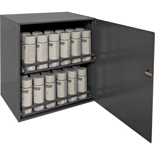 Armoire de rangement pour contenants a&eacute;rosol, Acier, 21-7/8" h x 15-15/16" la x 20-5/16" P, Gris Action Paper